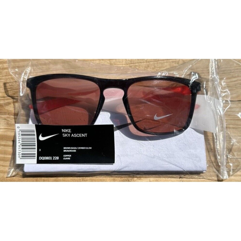 Nike Mens Sunglasses Sky Ascent Copper Lens Brown Basalt Plastic Frame